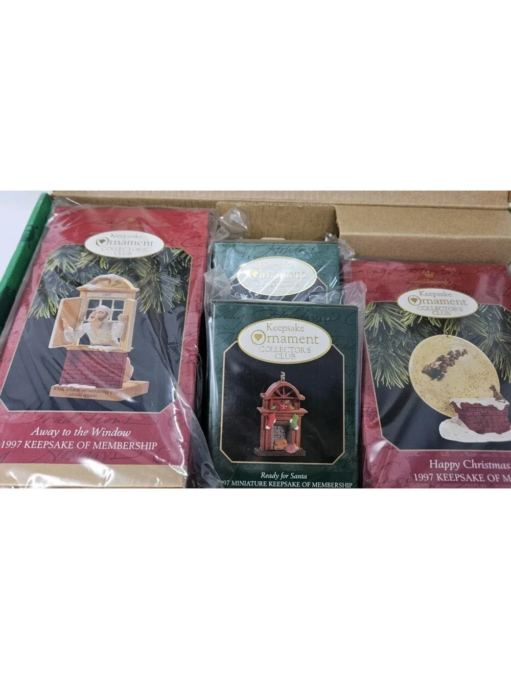 Vintage Hallmark Ornaments Keepsake Collectors Club 1997 Membership Lot of 4 New